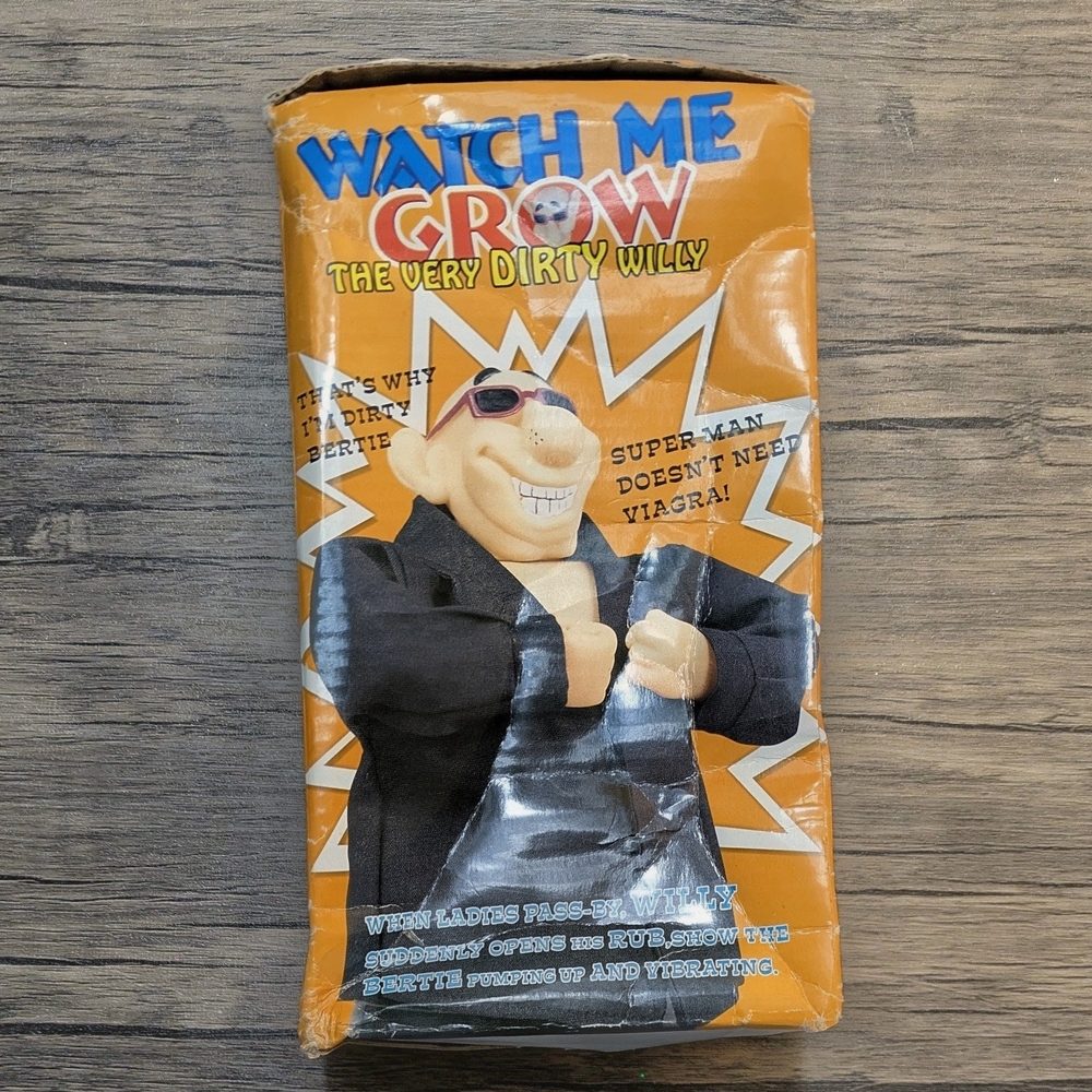 Vintage Battery operatedDirty Willy Watch me grow Funny Tricky toy Joke Doll